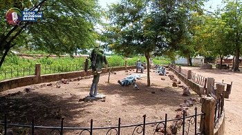 La visite guidée a commencé dans un espace clôturé où sont exposées plusieurs statues qui résument l’histoire des crocodiles sacrés de Sabou, dans la province du Boulkiendé, région du Centre-Ouest. Cette histoire remonte à une époque très lointaine que le guide Joel Lamoussa Kaboré dit ne pas être à mesure de situer dans le temps. Toutefois, il connait bien de choses de cette histoire.